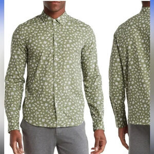 NWT!! Good Man Brand - Long Sleeve Button-Down Dress Shirt - Army Floral - Small